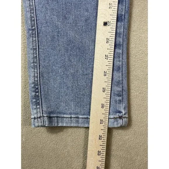 Judy Blue Jeans Womens 3/26 Blue Boyfriend Fit Distressed Mid Rise Stretch Denim - Picture 7 of 13